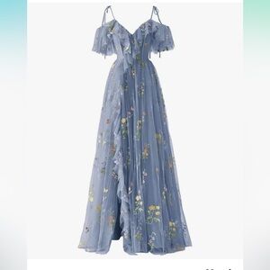 Floral Blue Maxi Dress